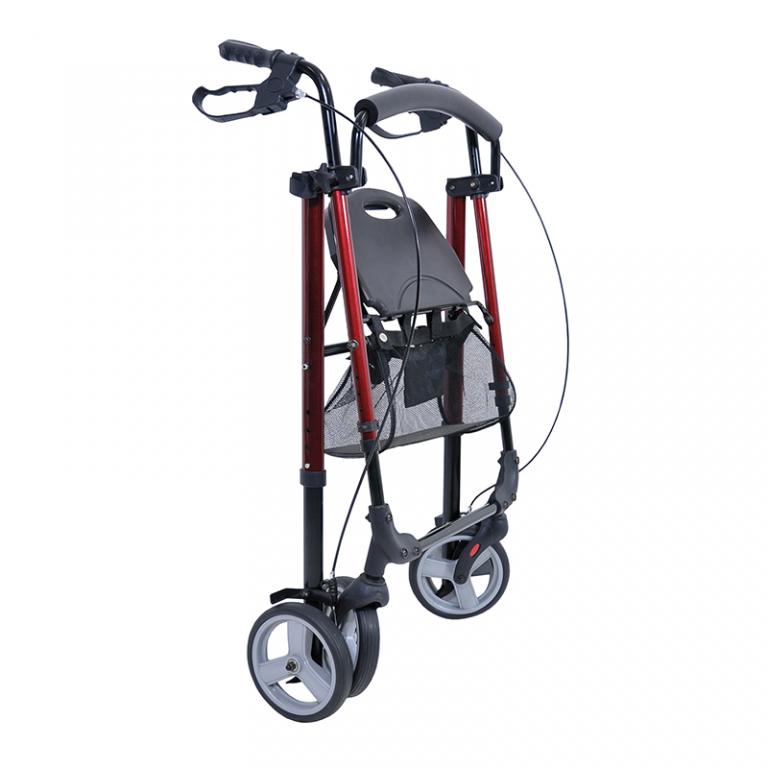 Rollator 4 roues Boston rouge pli - Hapi mdical