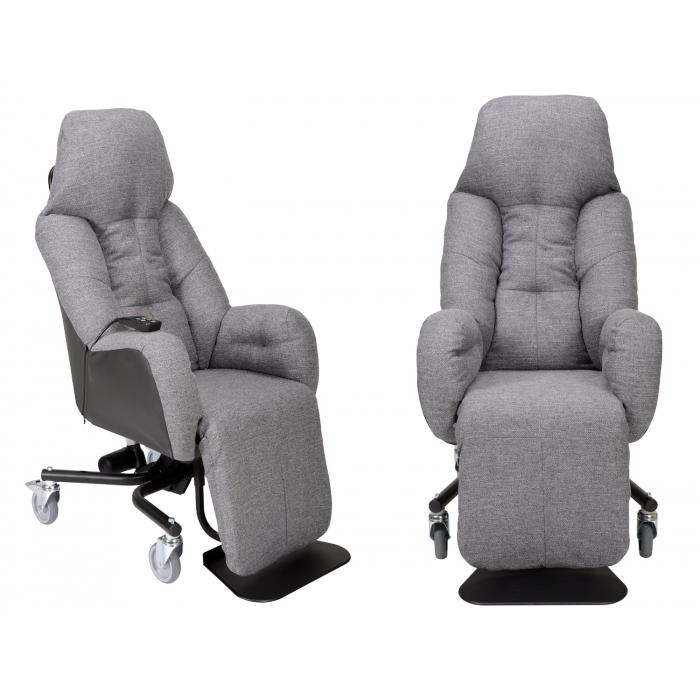 fauteuil à pousser liberty manuel gris chiné - hapi médical - cherbourg