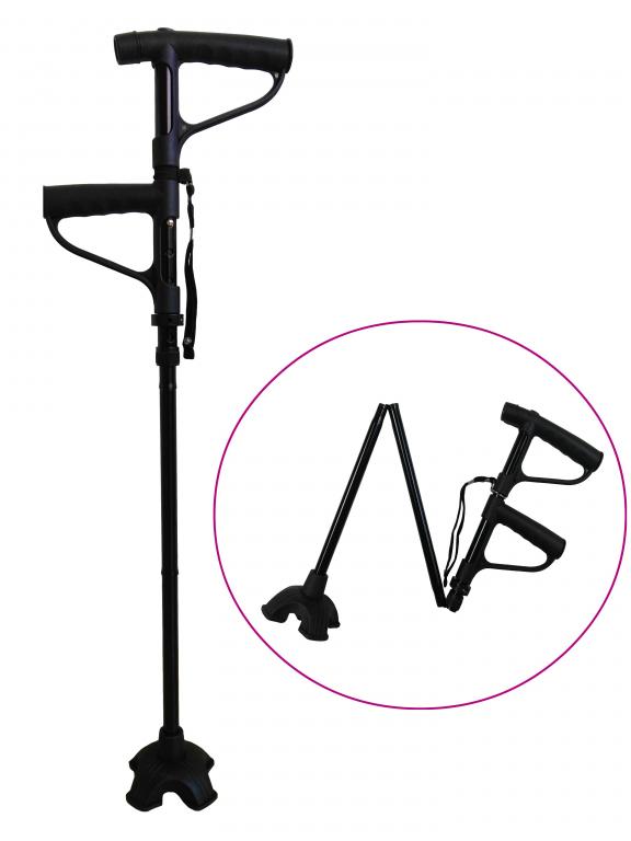 Canne double poignée pliante hapi médical cherbourg