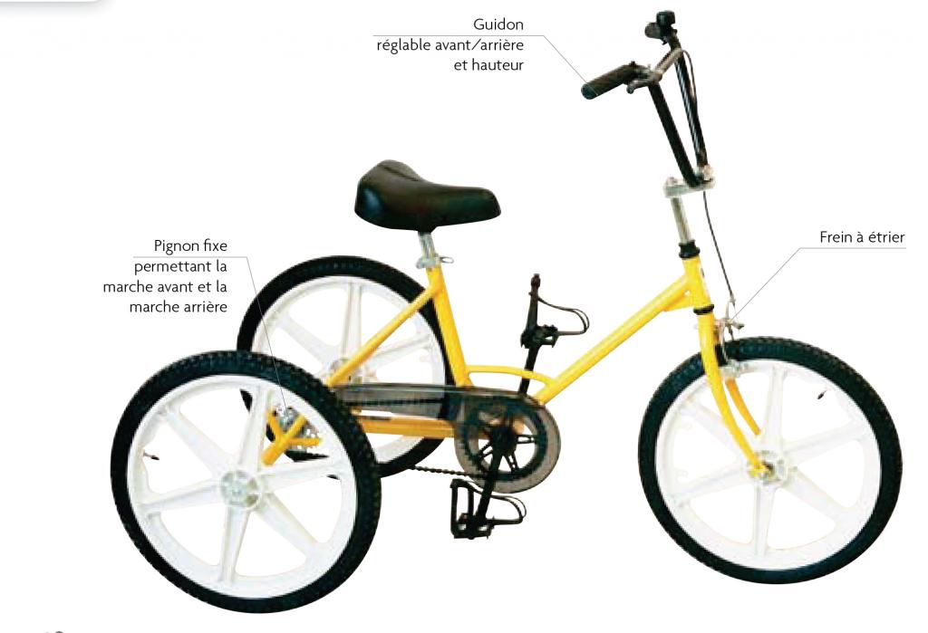 Tricycle Tonicross basic jaune hapi mdical cherbourg